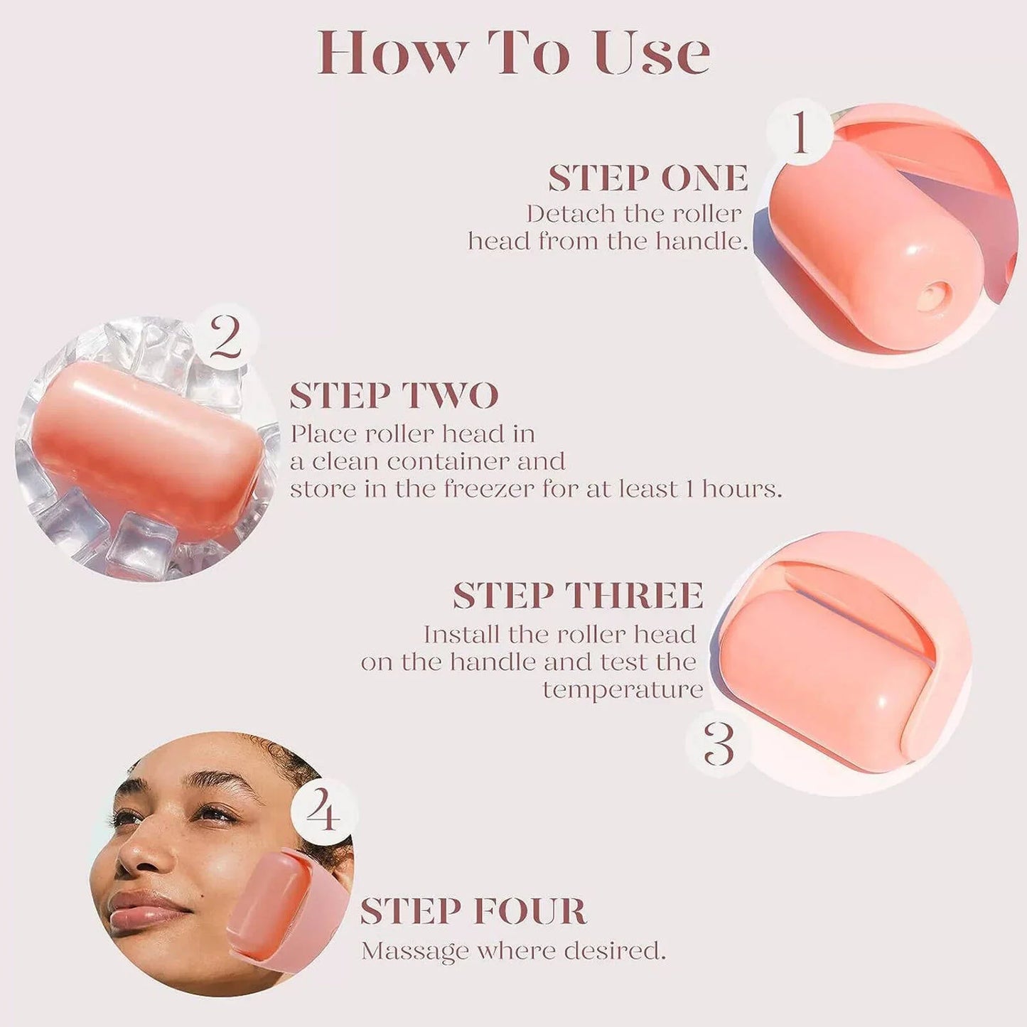 Ice Roller Reduce Puffiness Skincare Tools Eye Ice Roller Gua Sha Facial Tools Light Purple