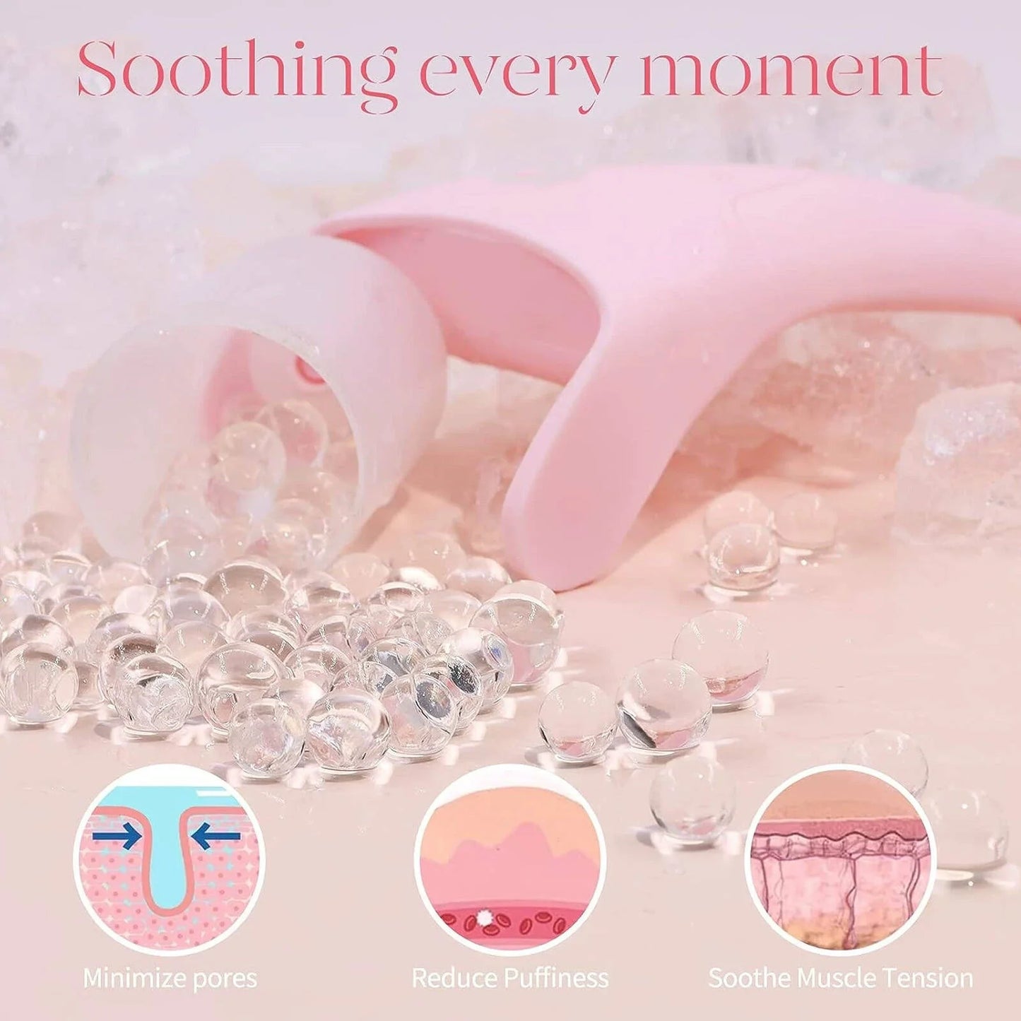 Ice Roller Reduce Puffiness Skincare Tools Eye Ice Roller Gua Sha Facial Tools Light Purple