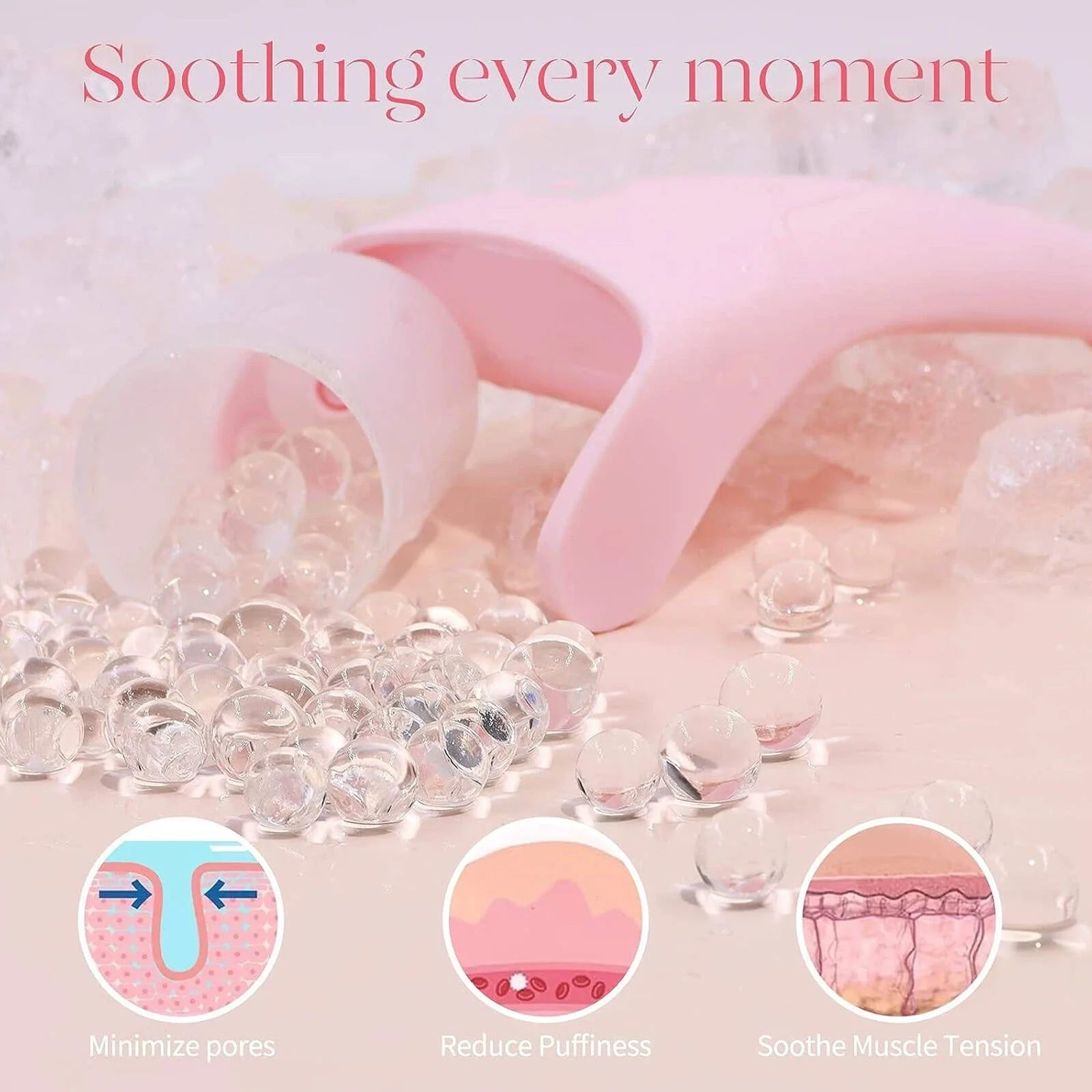 Ice Roller Reduce Puffiness Skincare Tools Eye Ice Roller Gua Sha Facial Tools Light Purple